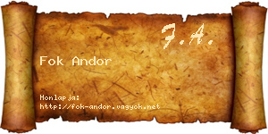 Fok Andor névjegykártya